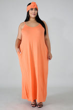 Peach Sahara Maxi dress w/ head wrap