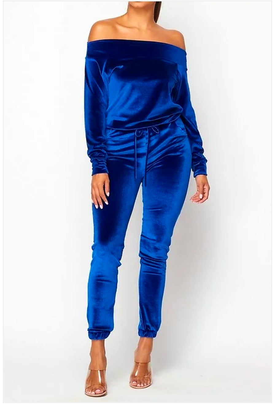 Blue crush velvet jumper