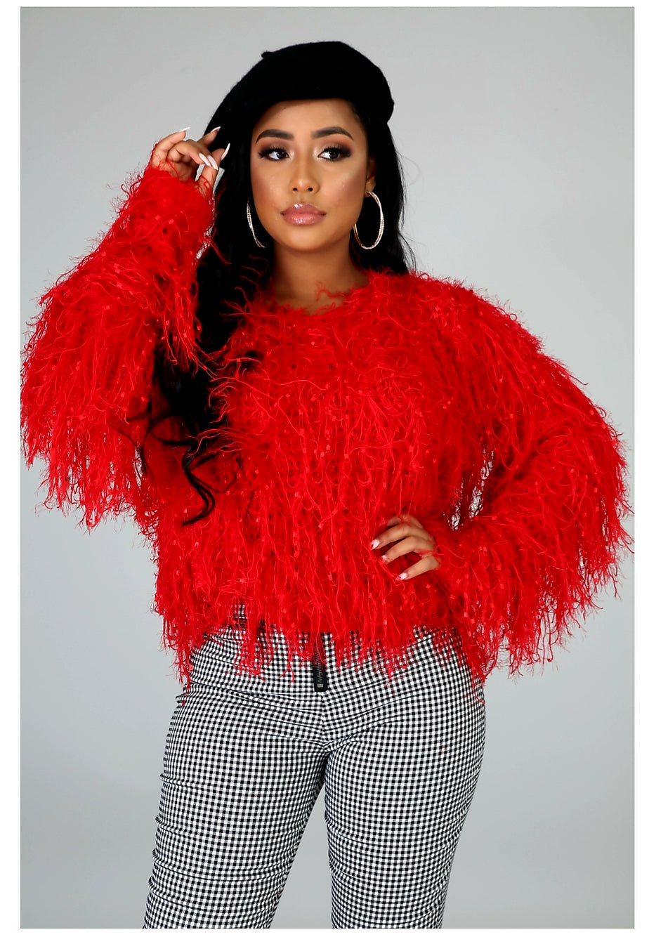 Red Shaggy Sweater