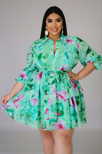 Minty Green Floral Print Dress