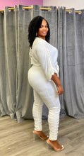 Off white ruched jumpsuit