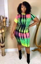 Neon pattern fever tye dye dress