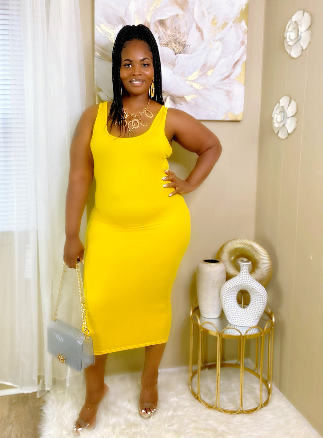 Yellow Sunshine Midi Dress